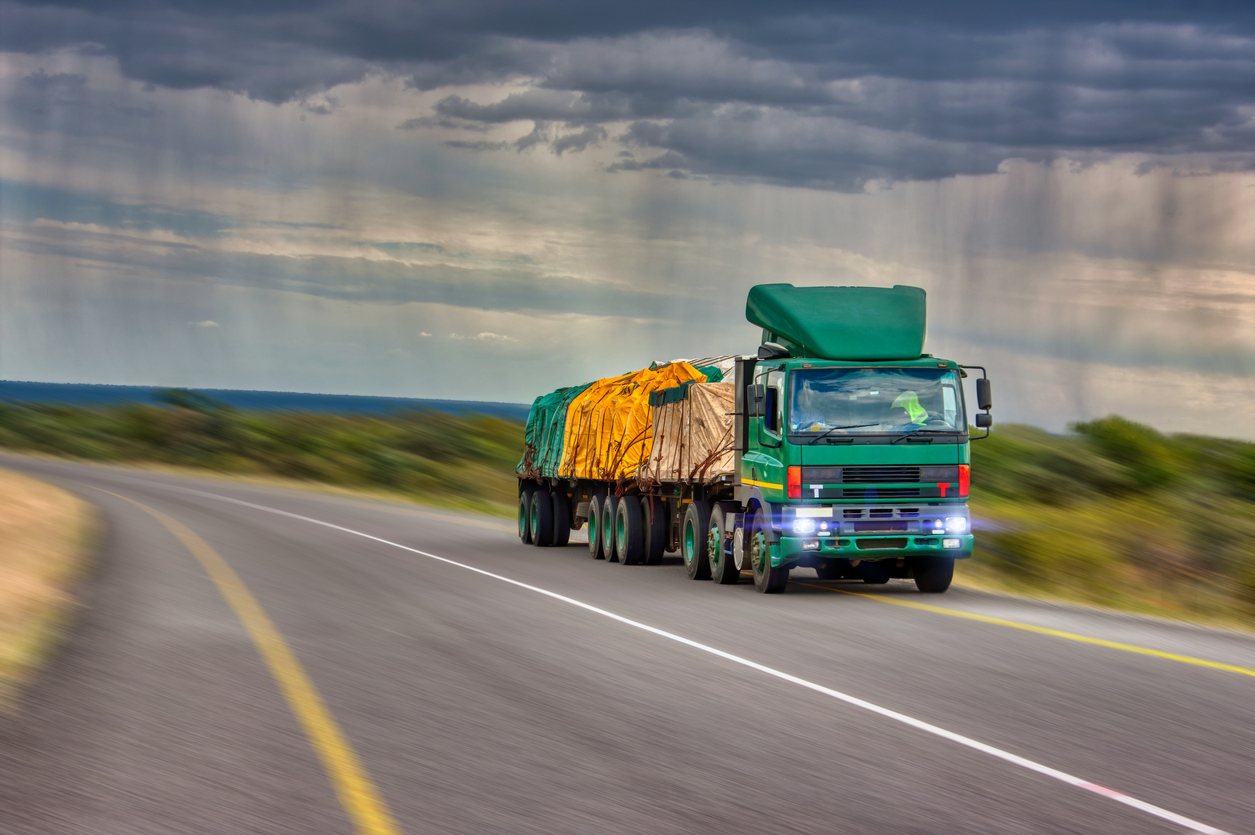 Sprovab haulage truck on the highway